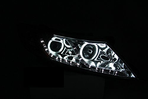 Chrome/Clear/Amber Halogen Projector Headlight AnzoUSA for Kia Optima