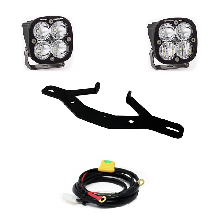 Baja Designs Frame Mount Squadron Pro LED Light Kit for KTM 390/790/890 Adventure/R 2019-2021 Motorcycle (Driving/Combo Lens; Clear)