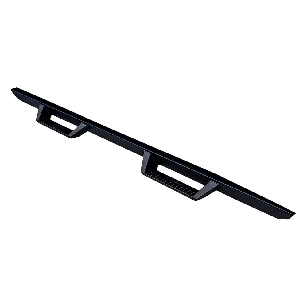 TrailFX Drop Down Steps Nerf Bars with Hoop for Chevrolet Silverado 1500 Double Cab 2020-2025 Matte Black Powder Coated Steel Rocker Panel Mount TrailFX DHS005B