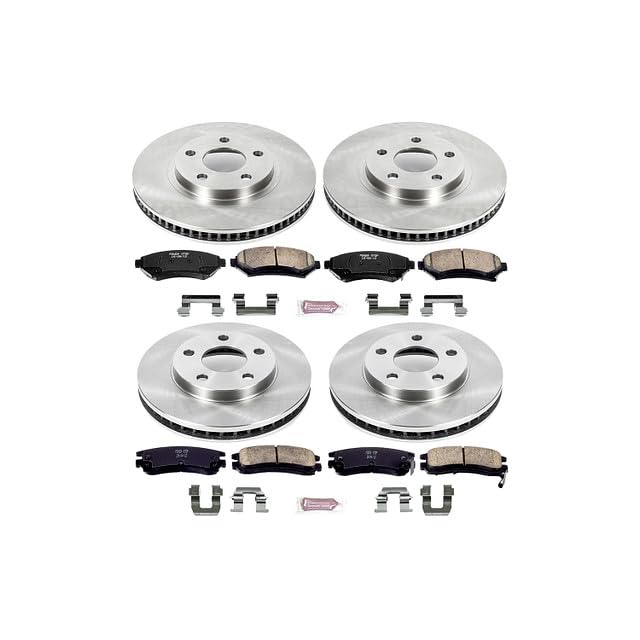 POWERSTOP Autospecialty KOE2556 Front and Rear Replacement Brake Kit-OE Brake Rotors & Ceramic Brake Pads