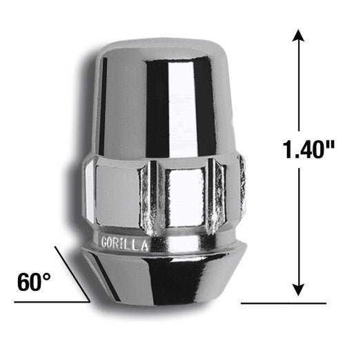 Gorilla 91733 Automotive Acorn Bulge Chrome Lug Nut and Lock System (12mm x 1.50 Thread Size)