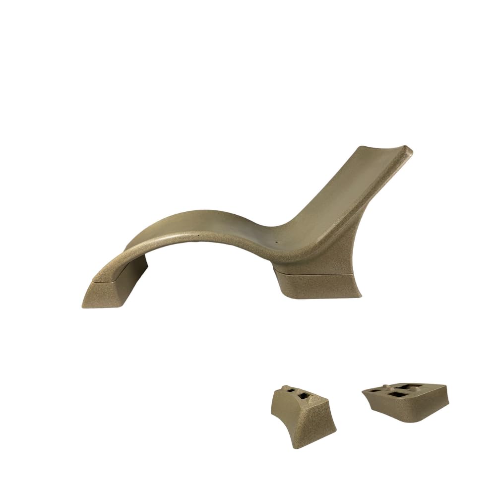 Global Pool Products Deep Water Kit Lounger - Chaise Lounge Chairs Extension - in Pool Elevated Lounger Kit - Sand GPP-LF-DW-S