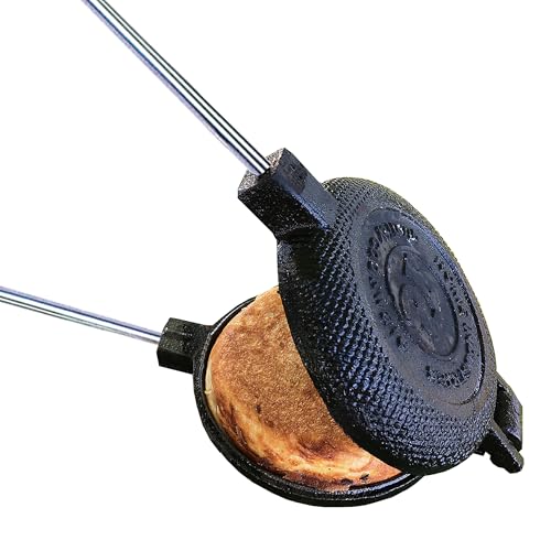 Round Pie Iron Rome's with Steel and Wood Handles