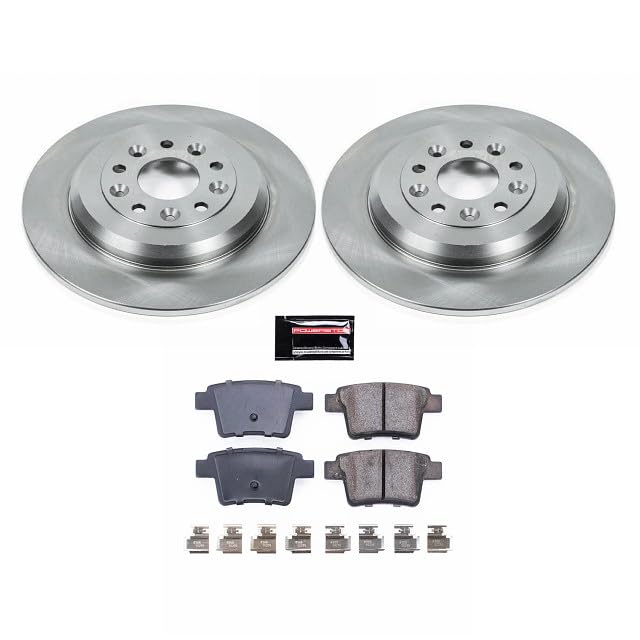 POWERSTOP Autospecialty KOE4600 Rear Replacement Brake Kit-OE Brake Rotors & Ceramic Brake Pads For Five Hundred, Freestyle, Taurus, Taurus X, Montego, Sable [Model Specific]