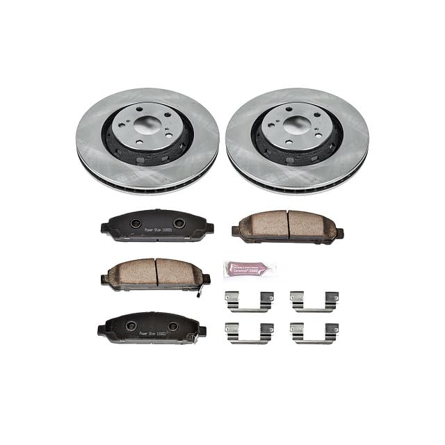 Power Stop Autospecialty KOE5865 Front Replacement Brake Kit-OE Brake Rotors & Ceramic Brake Pads For Toyota Venza 2009-2016 [Model Specific]