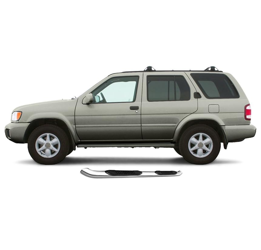 3in Black Horse Side Steps Stainless Steel Compatible with 1999-2004 Nissan Pathfinder-9NE07SS