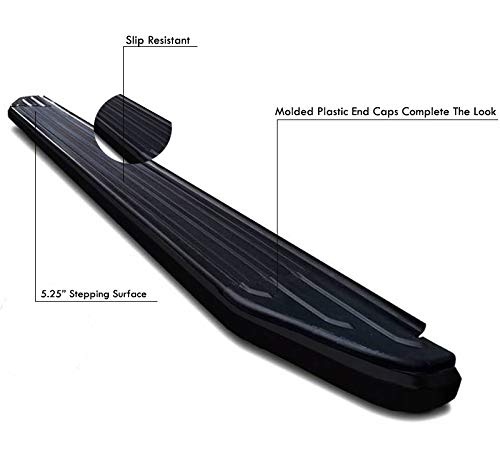 Peerless Black Horse Running Boards Compatible with 2007-2021 Toyota Tundra-PR-T685BK Black