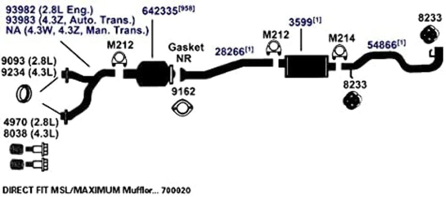 Exhaust Tail Pipe AP Exhaust Products 54866