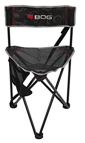 Triple Play BOG Ground Blind Chair with Rugged Construction, Aluminum Frame, Extended Seat Area, Quiet Setup, Breathable Textilene Fabric, Collapsible, and Carry Bag for Hunting, Shooting, and Outdoor