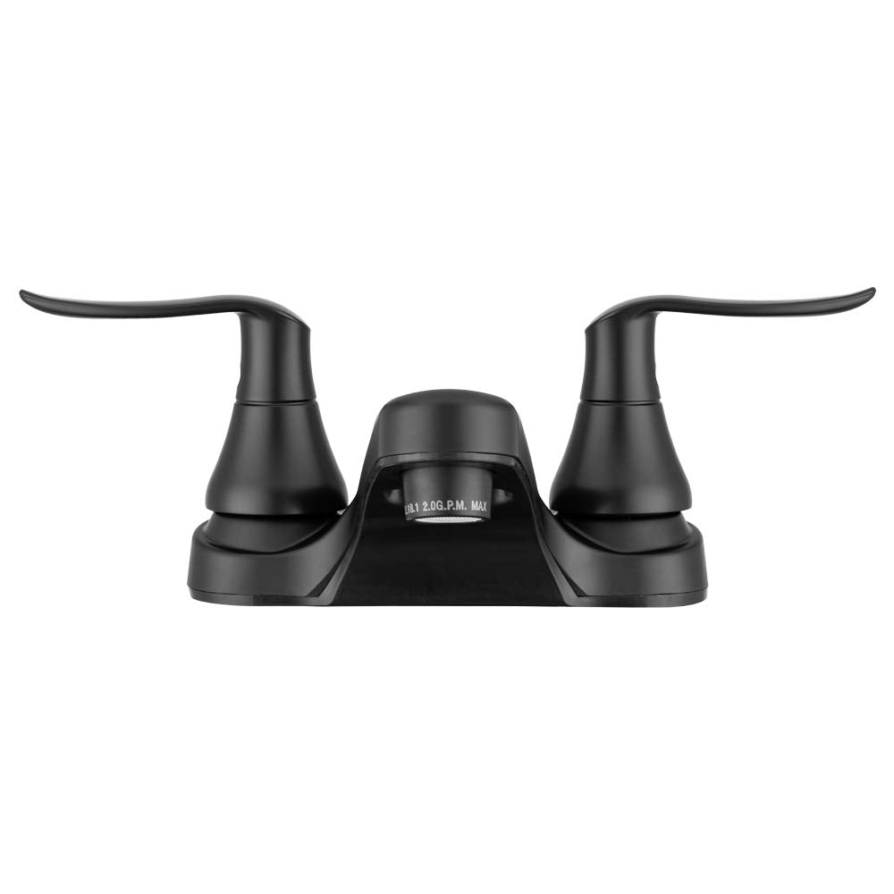 Dura Faucet RV Bathroom Faucet DF-PL700LH-MB with Winged Levers (Matte Black)