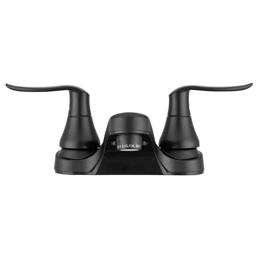 Dura Faucet RV Bathroom Faucet DF-PL700LH-MB with Winged Levers (Matte Black)