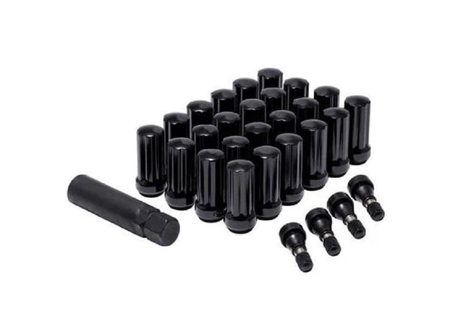 Lug Nut Kit ProComp Alloys 16104B 14 x 2 HT Spline 6 Lugs Black w/Val Stem