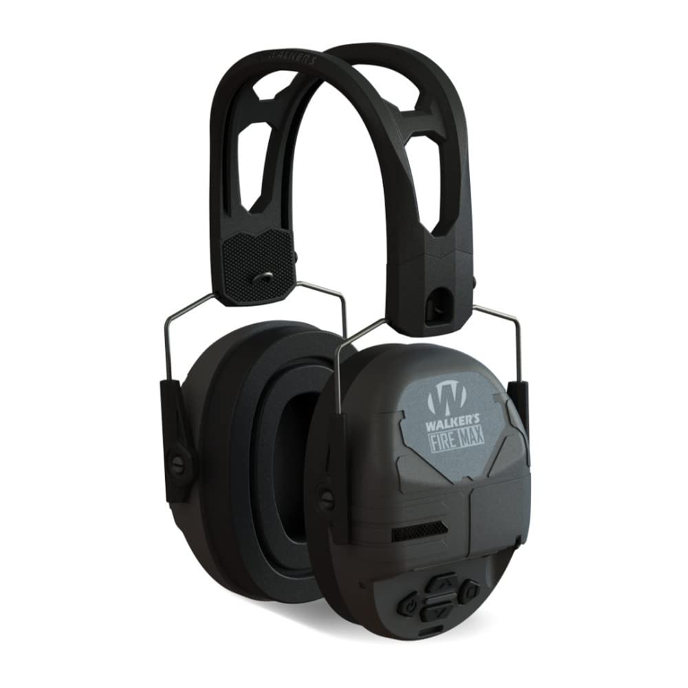 Walker's Lightweight Rechargeable Shooting Hunting Range Electronic Slim Low Profile Hearing Protection FireMax Earmuffs