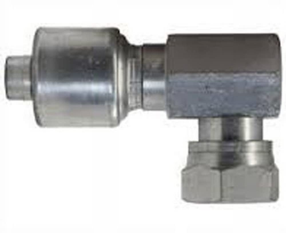 Gates MegaCrimp Couplings 12G-14FJX90-055, Female JIC 37 Flare Swivel, Zinc Plated Carbon Steel, 4.88", 3/4" ID