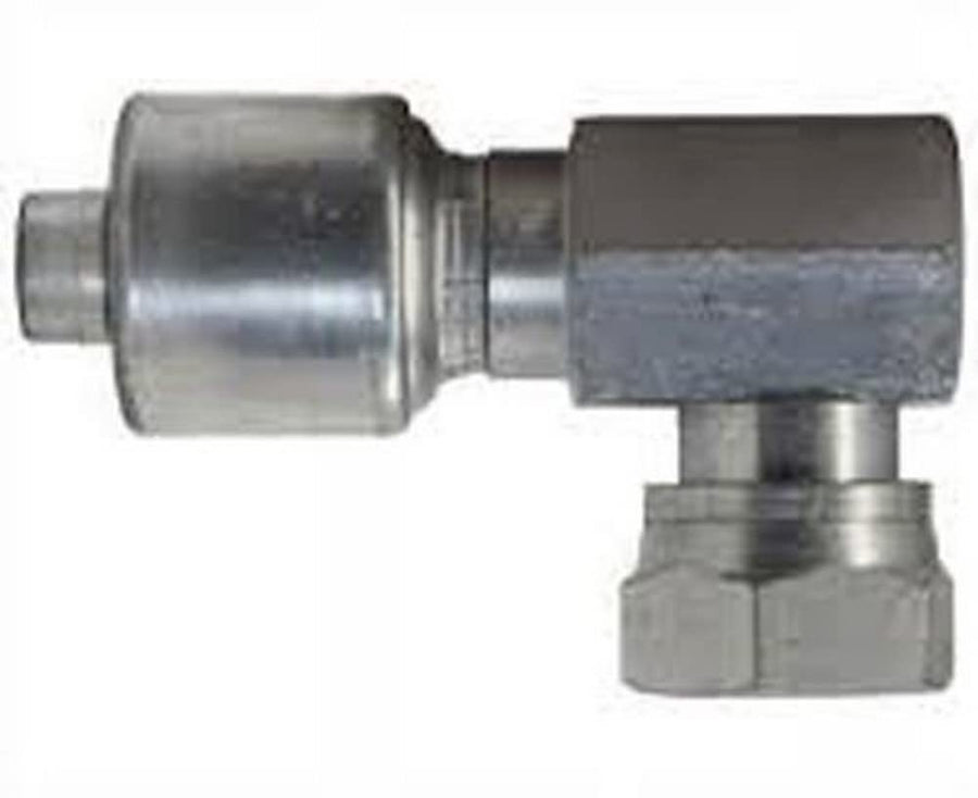 Gates MegaCrimp Couplings 12G-14FJX90-055, Female JIC 37 Flare Swivel, Zinc Plated Carbon Steel, 4.88", 3/4" ID