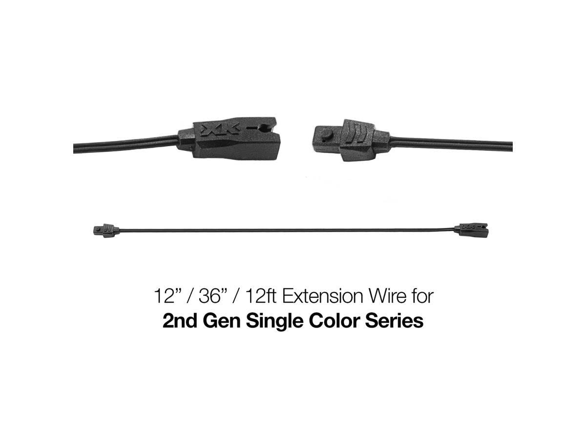 XKGLOW 2nd Gen XK-2P-WIRE-12FT 2pin Extension Wire for Single Color Series 12FT