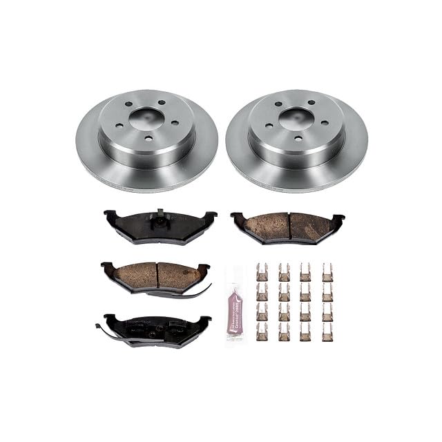 POWERSTOP Autospecialty KOE4994 Rear Replacement Brake Kit-OE Brake Rotors & Ceramic Brake Pads For Ford Crown Victoria, Lincoln Town Car, Mercury Grand Marquis [Model Specific]
