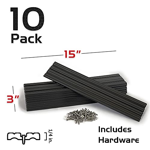Marine Caliber Trailer Bunk Slides 23010, 3 x 15 inch, 10-Pack Black