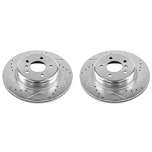 Power Stop Rear EBR1235XPR Drilled and Slotted Rotor Pair For BMW 528i, BMW 528i xDrive, BMW 535d, BMW 535d xDrive, BMW 535i, BMW 535i xDrive, BMW ActiveHybrid 5 [Model Specific]