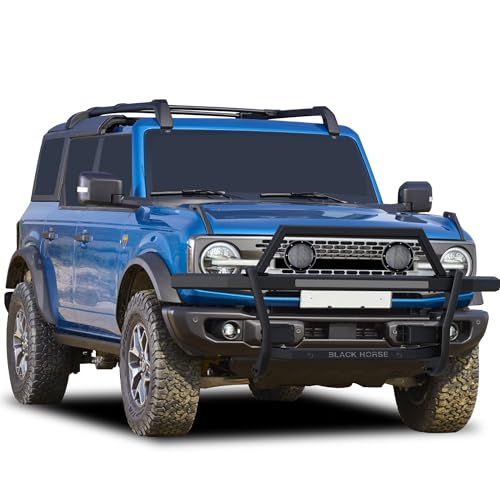 Rambler Black Horse Grille Guard Kit Modular Black Compatible with 2021-2024 Ford Bronco-RAGF20-PLFB