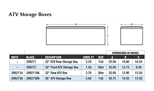 Lund Challenger Series 288272 Brite ATV Front Storage Box, Black