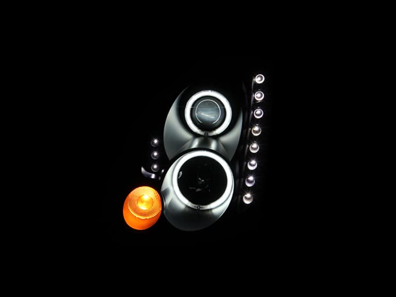 Headlight Assembly Anzo USA 121363 LED Strip Clear Lens Pair CCFL Black