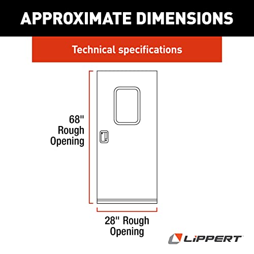 28" x 68" RV Right Square Entry Door Lippert Components v000213919 Polar White