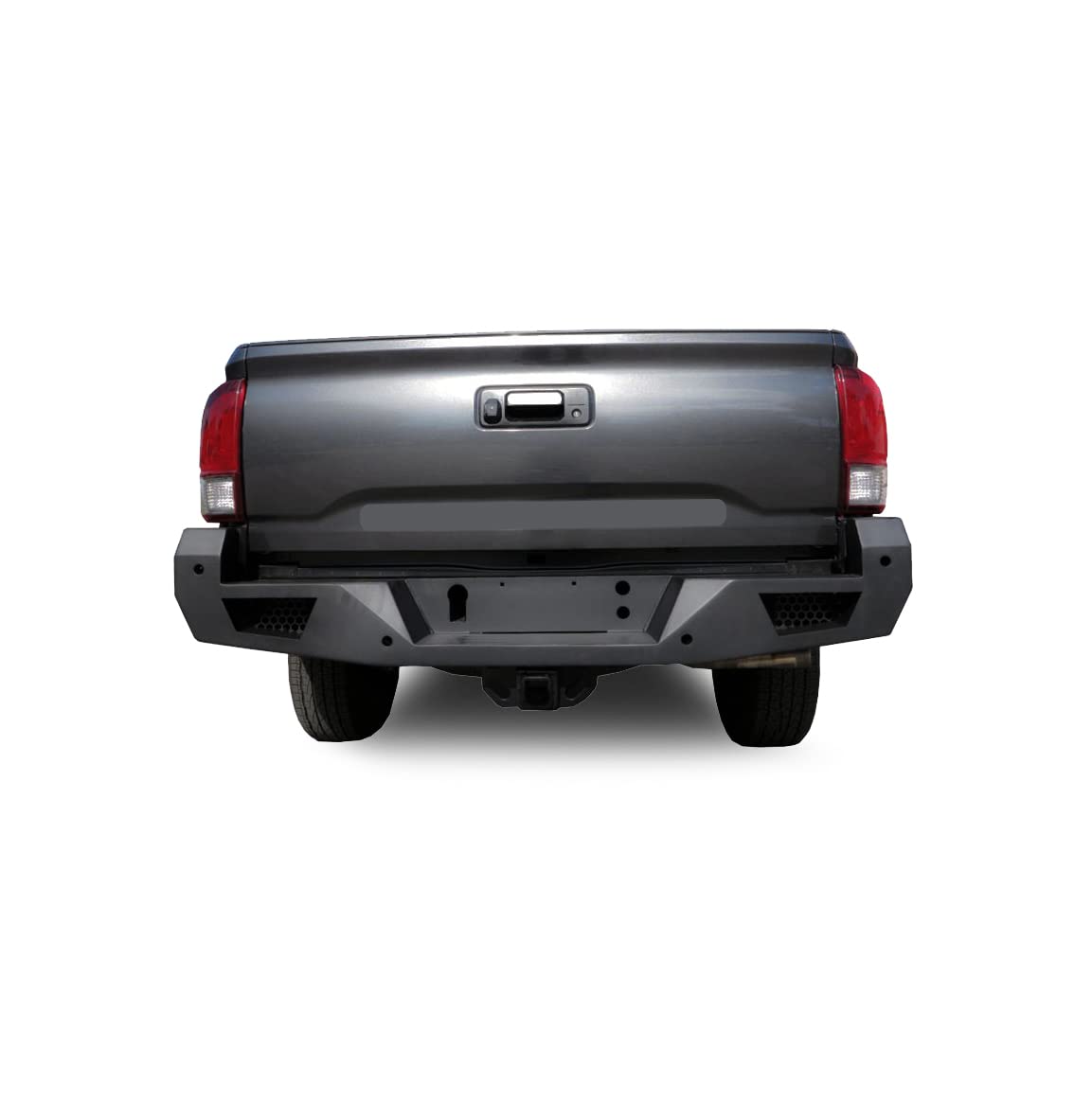 Heavy Duty Black Horse Armour Rear Bumper Matte Black Compatible with 2016-2023 Toyota Tacoma (Excludes models with Rear Cross Traffic Alert)-ARB-TA16
