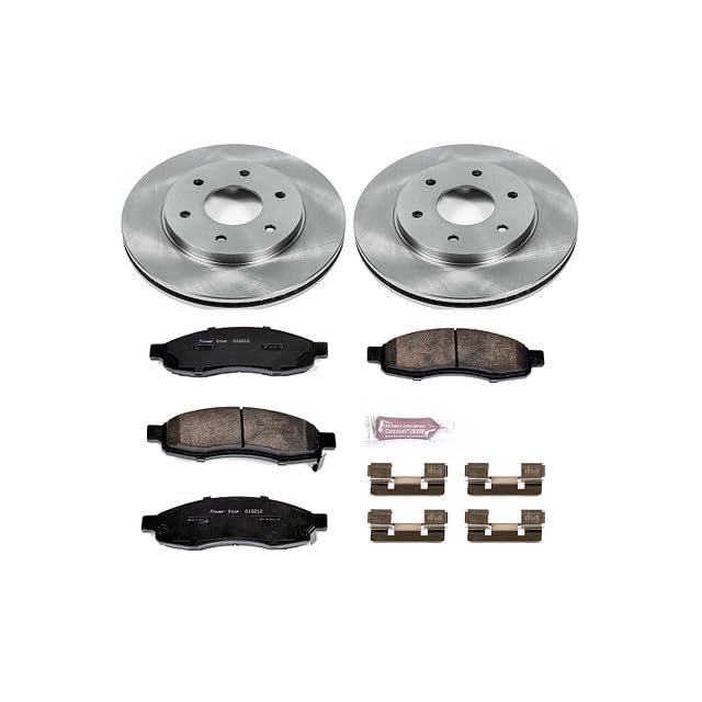 POWERSTOP Autospecialty KOE2442 Front Replacement Brake Kit-OE Brake Rotors & Ceramic Brake Pads For INFINITI QX56, Nissan Arm, Nissan Pathfinder Arm, Nissan TITAN [Model Specific]