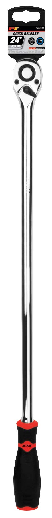 W32180 Performance Tool 1/2-Inch Drive Long Handle Ratchet, 1-Pack