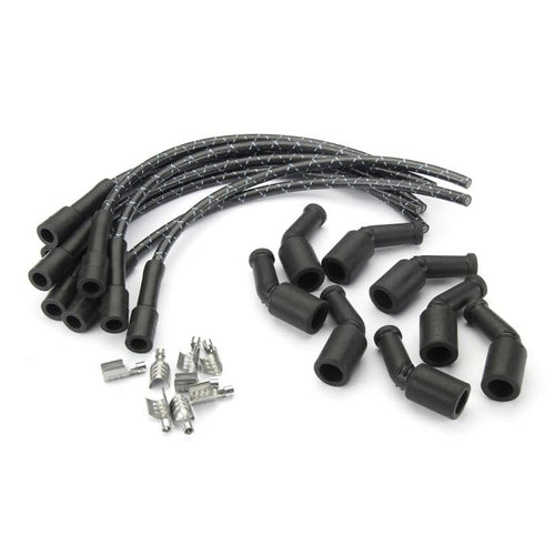 Lokar Performance Products PW-1025 Kit Plug Wire Ls Coil To Plug, 180D Plug, 135D Coil, Cut To Fit Black With Blue Tracers