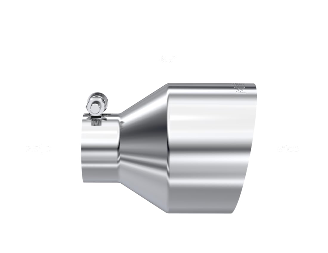 MBRP T304 Stainless Steel Universal Tip 2.5in ID / 5in OD Out / 6.5in Length Angle Cut Single Wall