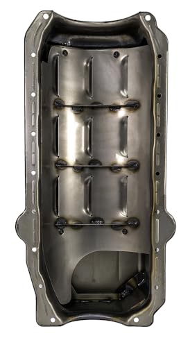 Oil Pan Moroso 21017 with Partitioned Tray for Chevy Small-Blocks Engines, Black