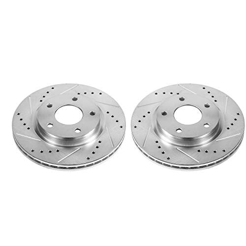 Power Stop Front JBR1591XPR Drilled & Slotted Rotor Pair For Nissan Sentra 2013-2019 [Model Specific]