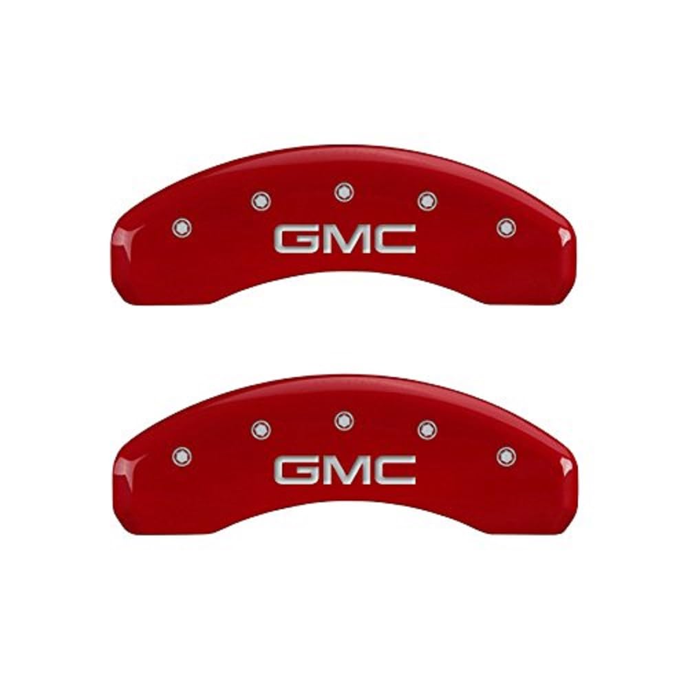 Brake Caliper Covers MGP - 2014-2018 GMC Sierra 1500 (34208s) Front and Rear Set - GMC Logo - Red