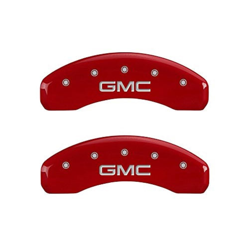 Brake Caliper Covers MGP - 2014-2018 GMC Sierra 1500 (34208s) Front and Rear Set - GMC Logo - Red