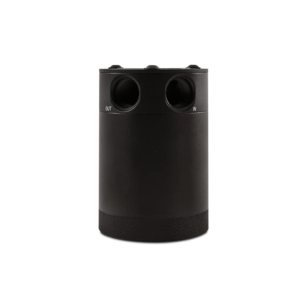 Mishimoto Compact Baffled Oil Catch Can, 2-Port, MMBCC-CBTWO-BK Black
