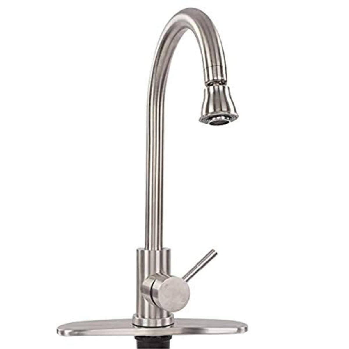 RV Kitchen Faucet with Sprayer Empire Faucets - Brushed Nickel Gooseneck Kitchen Faucet with Attached Sprayer Spout