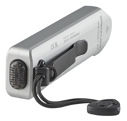 Wedge XT Streamlight 500-Lumen 1,900-Candela Flat Everyday Carry Flashlight, Includes USB-Cable and Pocket Lanyard, Silver