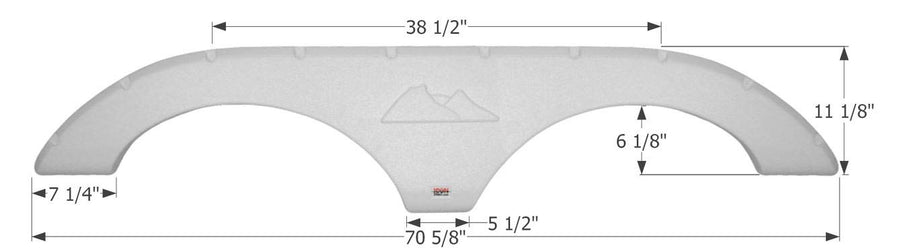 Tandem Axle Fender Skirt ICON 12293 FS2293 for Keystone - Metallic Olive Gray