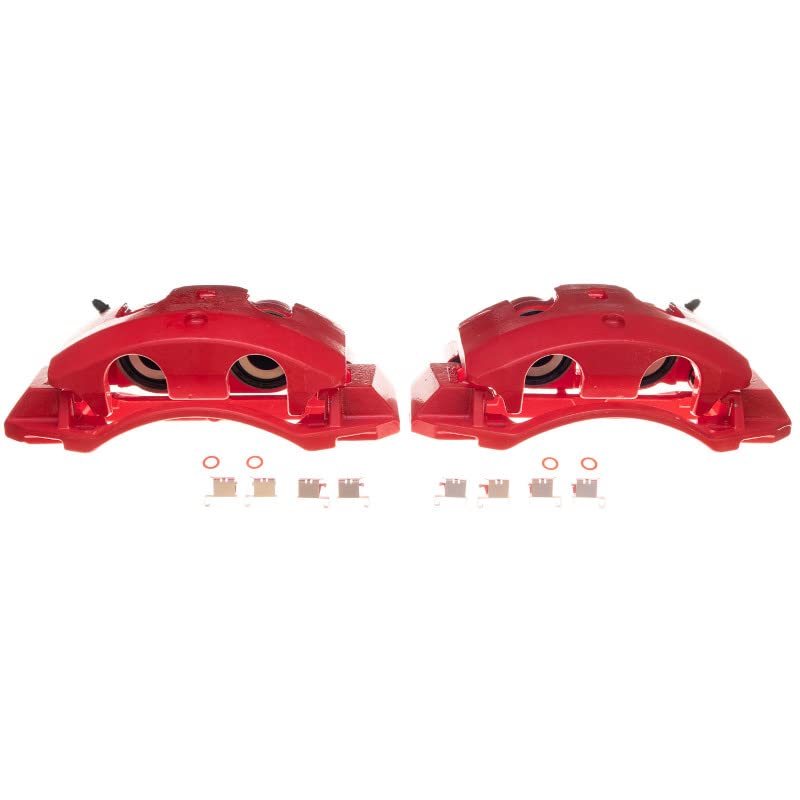 Power Stop Pair of High-Temp Red Powder Coated Front Calipers S6862