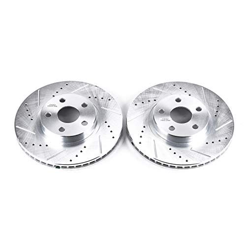 Power Stop Front JBR931XPR Drilled & Slotted Rotor Pair For Pontiac Vibe, Scion tC, Toyota Celica, Toyota Corolla, Toyota Matrix [Model Specific]