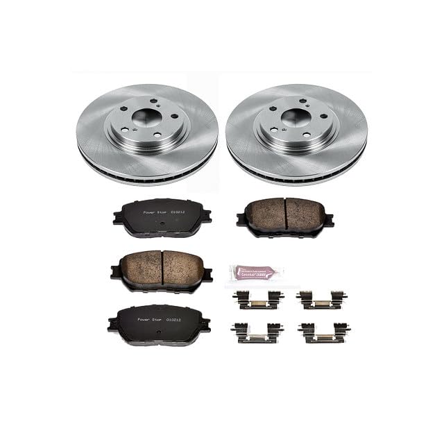 POWERSTOP Autospecialty KOE1143 Front Replacement Brake Kit-OE Brake Rotors & Ceramic Brake Pads For Toyota Camry 2002-2004 [Model Specific]