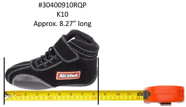 Euro RaceQuip 30400910RQP Carbon L Driving Shoes SFI 3.3/5 Toddler 10 Black