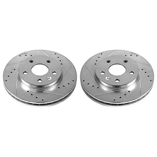 Power Stop AR82134XPR Evolution Front Drilled & Slotted Rotor Pair For Buick LaCrosse, Buick Regal, Chevrolet Malibu, Chevrolet Malibu Limi, Saab 9-5 [Model Specific]