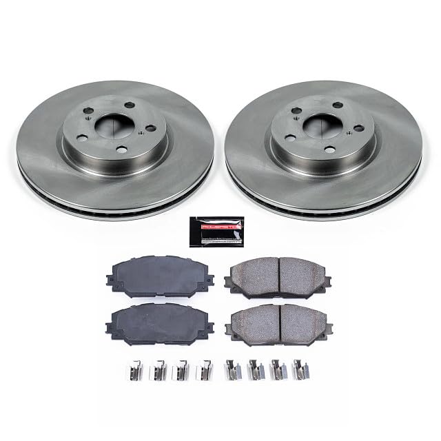Power Stop Brake Kit For 2008-2014 Scion xD, 2009-2013 Toyota Matrix, 2009-2019 Toyota Corolla 1.8L - Autospecialty Front Replacement Kit - OE Brake Rotors and Ceramic Brake Pads, KOE4669