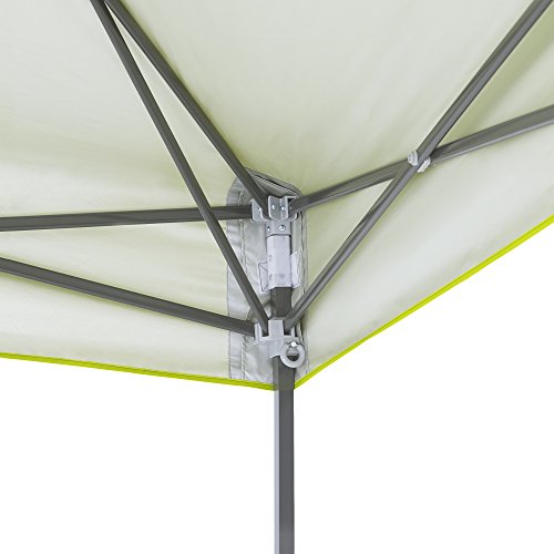 E-Z UP Instant Shelter Vista Canopy, 12' x 12', Gray Powder-Coated Steel Frame with Wide-Trax Roller Bag & 4 Piece Spike Set Limeade