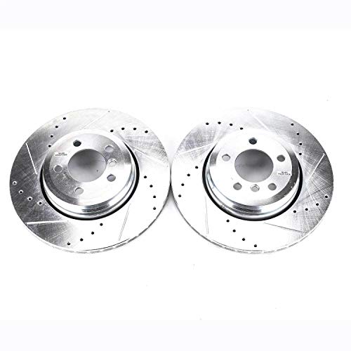 Rear Power Stop EBR865XPR Drilled & Slotted Rotor Pair For BMW 745Li 2002-2005, BMW 745i 2002-2005, BMW 760Li 2003-2005, BMW 760i 2004-2005 [Model Specific]