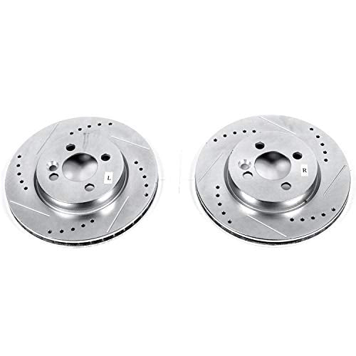 Power Stop EBR854XPR Evolution Front Drilled & Slotted Rotor Pair For Mini Cooper 2007-2016 [Model Specific]