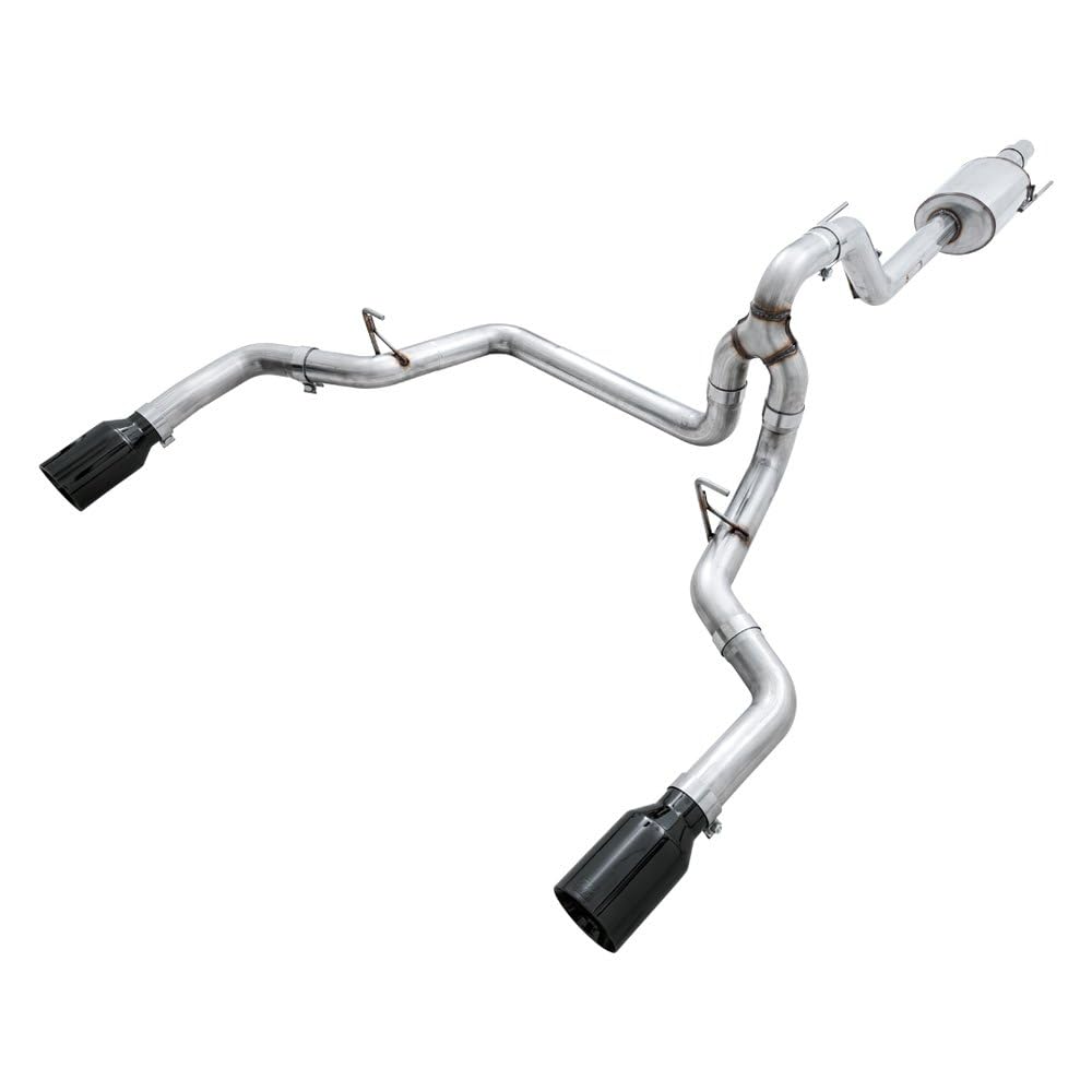 0FG AWE Dual Exit Exhaust for '15-'20 F-150-5" Diamond Black Tips